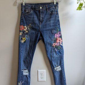 Top Shop MOTO embroidered jeans - size 30